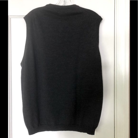 Gray V-neck 100% Merino Wool Sweater Vest - Picture 2 of 3